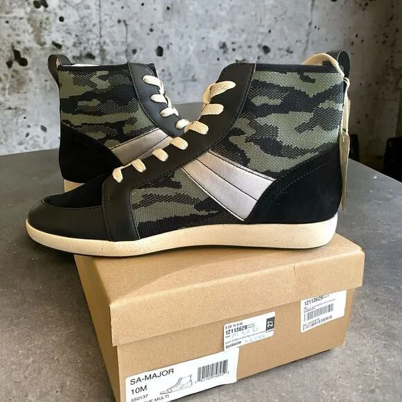 Sanctuary NEW High Top Sneakers Major Multicolored Camo Leather Shoes