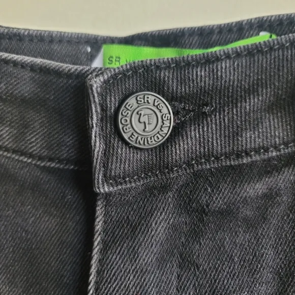 Sandrine Rose x Free People,Skinny Jean, Black Distressed‎ Denim, Size 28