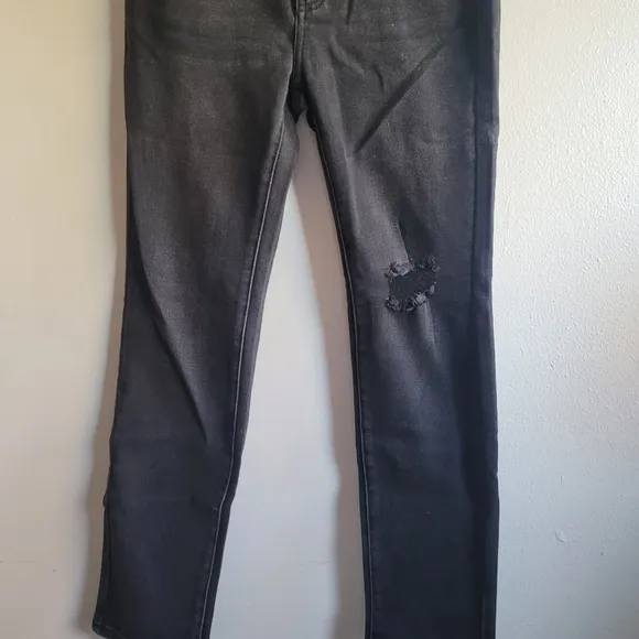 Sandrine Rose x Free People,Skinny Jean, Black Distressed‎ Denim, Size 28