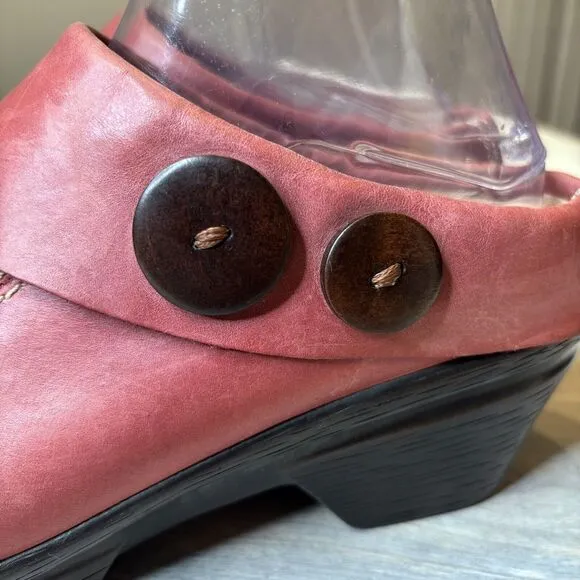 Sanita Nikita Women's Burgundy‎ Leather Slip On Comfort Clogs US Size 9