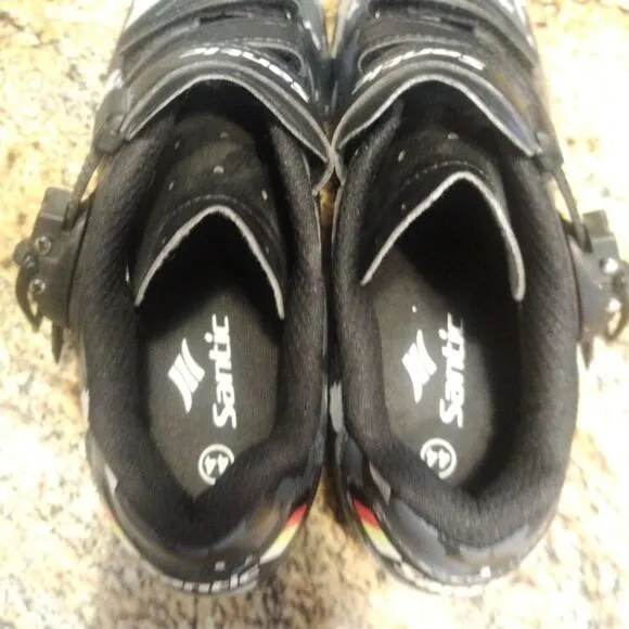 Santic Davee Men's Size 10.5 Road Bike Camouflage Shoes 3-Bolt Road Cleat Gray
