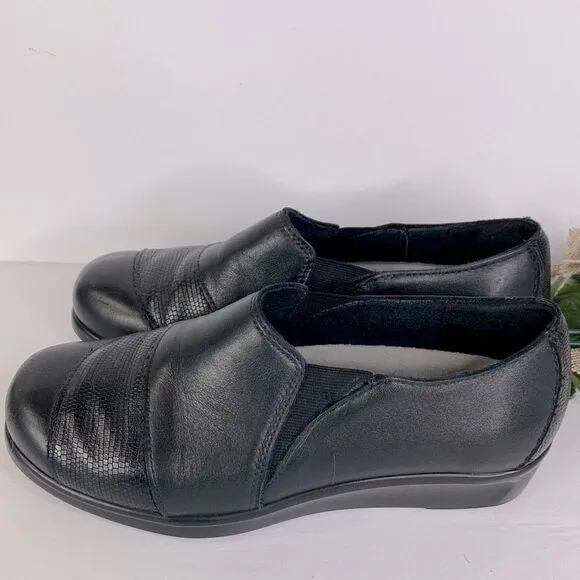 SAS Nora Slip On comfort Shoes Black Size 6 WW