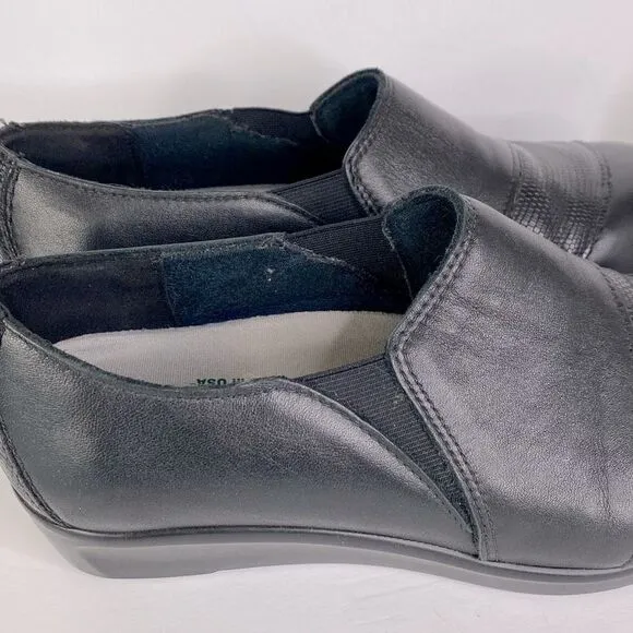 SAS Nora Slip On comfort Shoes Black Size 6 WW