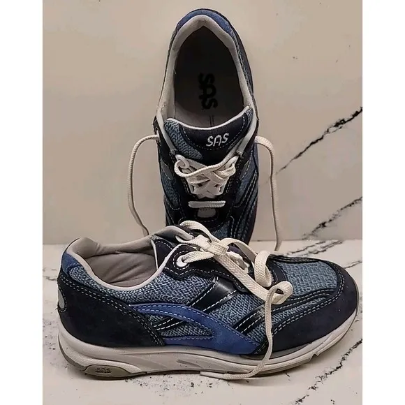 SAS Tour Mesh LT Marine Mens Size 6M Womens Size 8M Blue Tripad Comfort Shoes