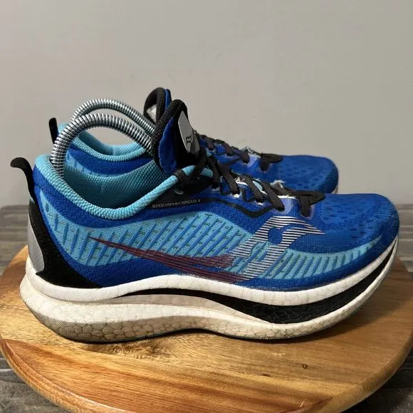 Saucony Mens Size 7.5 Endorphin Speed 2 Athletic Classic Running Blue Shoes