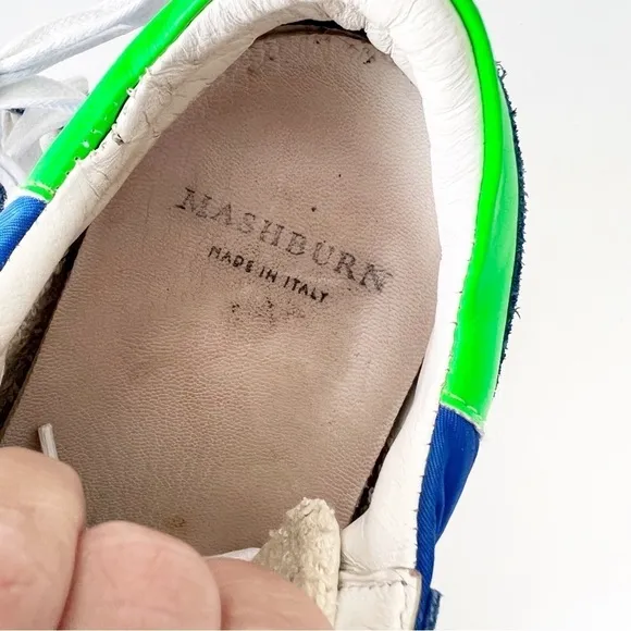 Sid Mashburn Sneakers Tennis Shoes Vintage Old School Blue Green Italy
