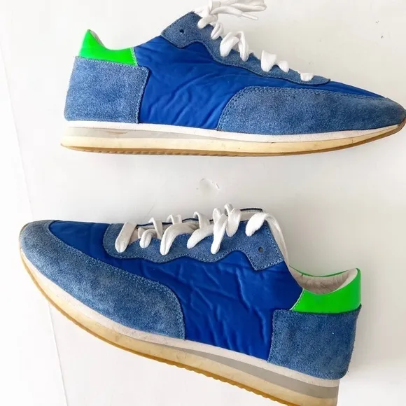Sid Mashburn Sneakers Tennis Shoes Vintage Old School Blue Green Italy