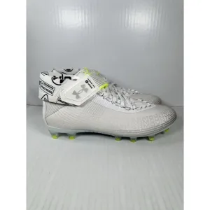 Size 10.5 Mens Under Armour Highlight MC Football Cleats White/Silver NEW