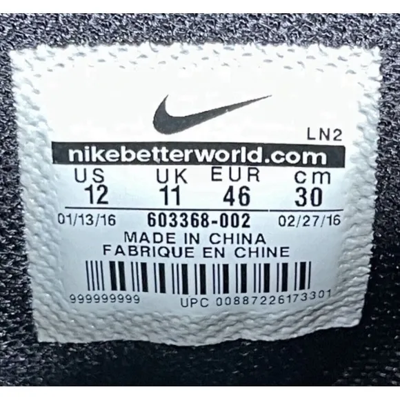 Size 12 Nike Zoom Code Elite 3/4 Mid Football Cleats Black Metallic Silver