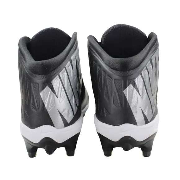 Size 12 Nike Zoom Code Elite 3/4 Mid Football Cleats Black Metallic Silver