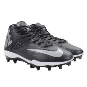 Size 12 Nike Zoom Code Elite 3/4 Mid Football Cleats Black Metallic Silver