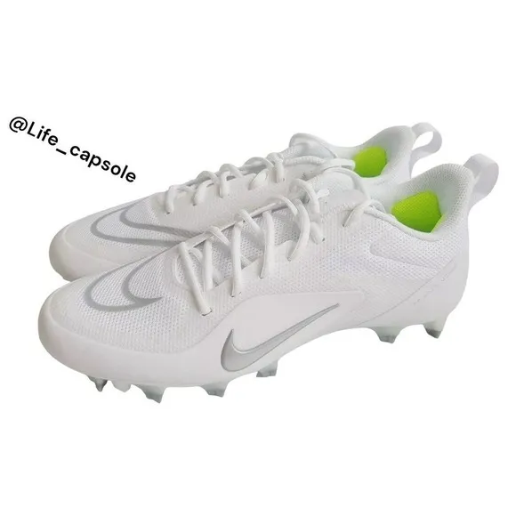 Size 13 Nike Alpha Huarache 8 Pro Lacrosse White‎ Silver CW4439-100 NEW Men's
