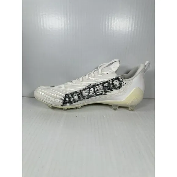 Size 14 Men’s Adidas Adizero Molded Football Cleats White Black GX4049 NEW