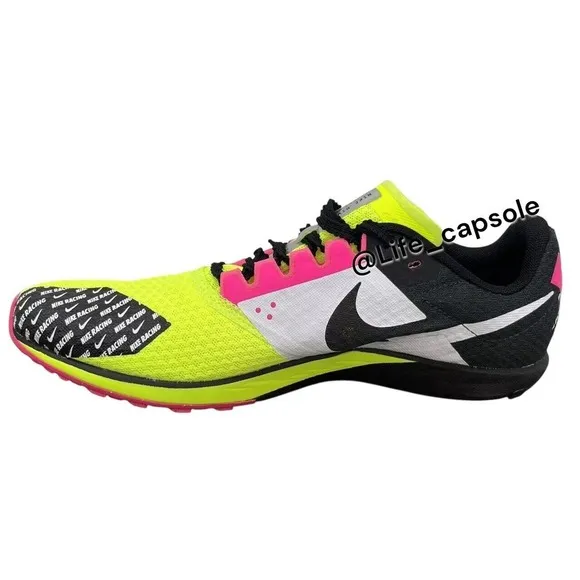 Size 9.5 Nike Zoom Rival Waffle 6 Racing Shoe Volt Hyper Pink Men's DX7998-700