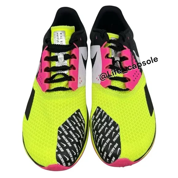 Size 9.5 Nike Zoom Rival Waffle 6 Racing Shoe Volt Hyper Pink Men's DX7998-700