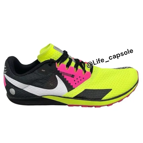 Size 9.5 Nike Zoom Rival Waffle 6 Racing Shoe Volt Hyper Pink Men's DX7998-700