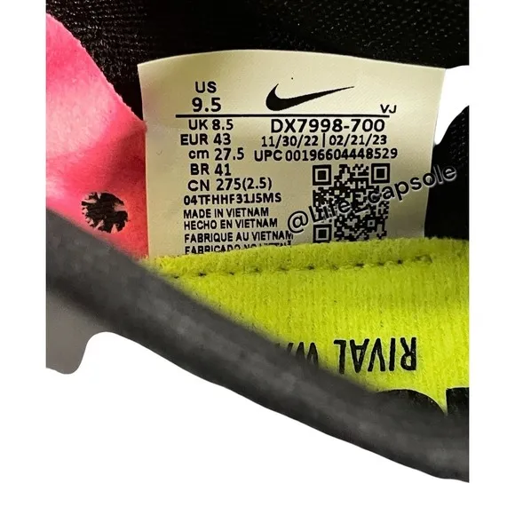 Size 9.5 Nike Zoom Rival Waffle 6 Racing Shoe Volt Hyper Pink Men's DX7998-700