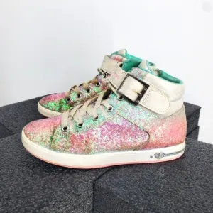 Skechers Girls Multi Colored Sparkle High Top Sneakers Size 3 Youth Shoes