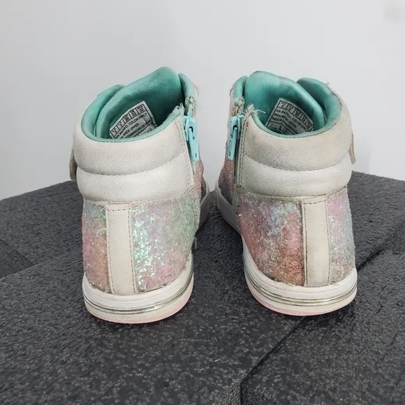 Skechers Girls Multi Colored Sparkle High Top Sneakers Size 3 Youth Shoes