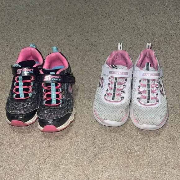 Sketchers little girls tennis shoes bundle