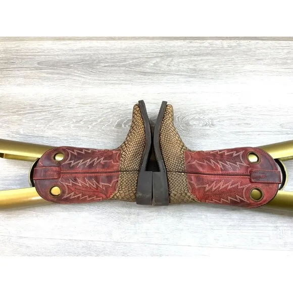 Smoky Mountain 3072C Kids 1 Brown Leather Square Toe Pull-On Western Cowboy Boot