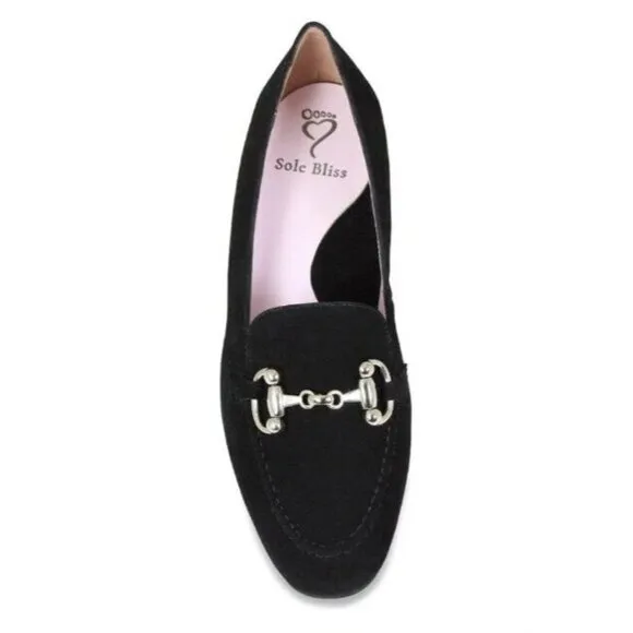 sole bliss loafers flats leather black womens Size EU 41/US 10.5