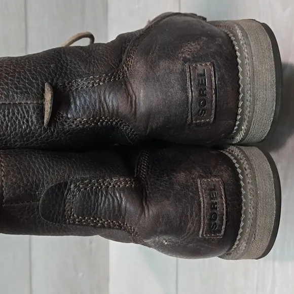 Sorel Men's Ankle Brown Leather Boots Shoes Sz 11.5