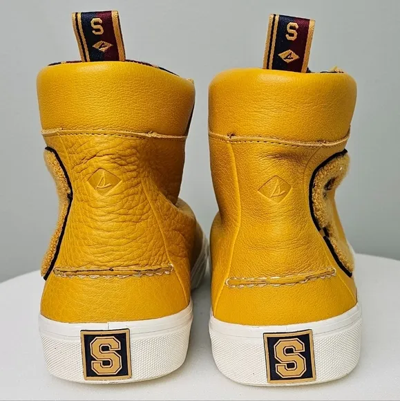 Sperry Men's Striper II High Top 85th Anniversary Shoes Leather Yellow sz 10