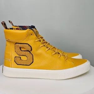 Sperry Men's Striper II High Top 85th Anniversary Shoes Leather Yellow sz 10