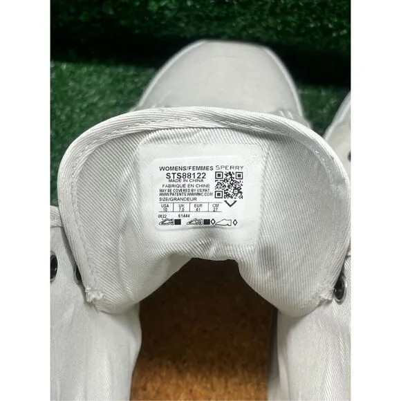 Sperry Size 10 CREST HIGH TOP White Fabric Sneakers Women's Shoes
