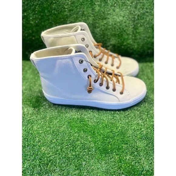Sperry Size 10 CREST HIGH TOP White Fabric Sneakers Women's Shoes
