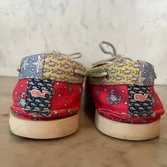 SPERRY TOP-SIDER VINEYARD VINES Heritage Patchwork Boat Shoe Fabric Print 7