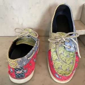SPERRY TOP-SIDER VINEYARD VINES Heritage Patchwork Boat Shoe Fabric Print 7