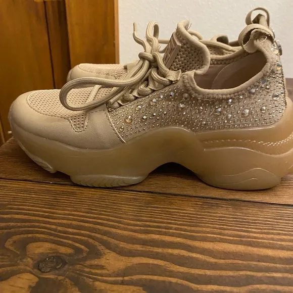Steve Madden Tan Bling Tennis Shoes