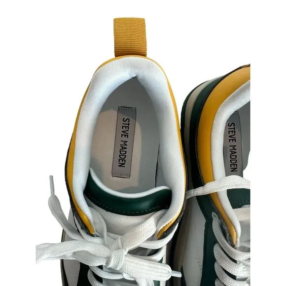 Steve Madden women's Everlie Sneaker size 9.5 Green‎ Bay Packer colors