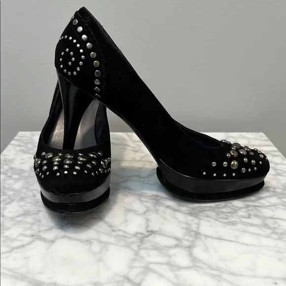 Stuart Weitzman Black Studded Women's Shoes