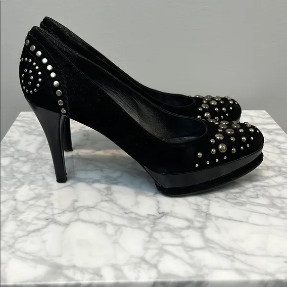 Stuart Weitzman Black Studded Women's Shoes