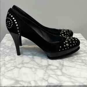 Stuart Weitzman Black Studded Women's Shoes