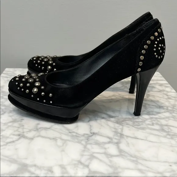 Stuart Weitzman Black Studded Women's Shoes