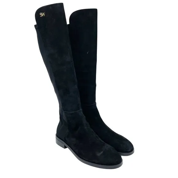 Stuart Weitzman Women's Keelan Suede Knee High Boots Black Size 9B