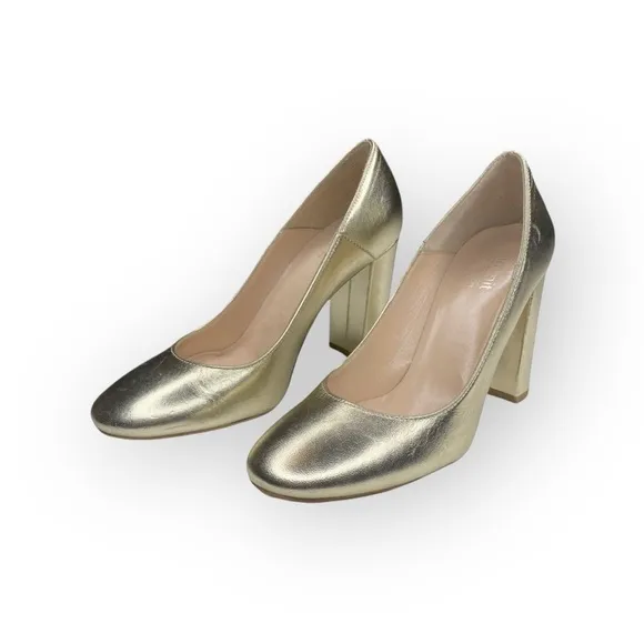 Summit White Mountain ᪥ Aggie Round Chunky Heels Pumps Shoes ᪥ Gold ᪥ 39 8.5M 9M
