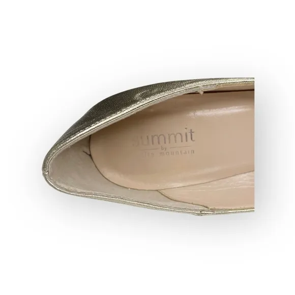 Summit White Mountain ᪥ Aggie Round Chunky Heels Pumps Shoes ᪥ Gold ᪥ 39 8.5M 9M