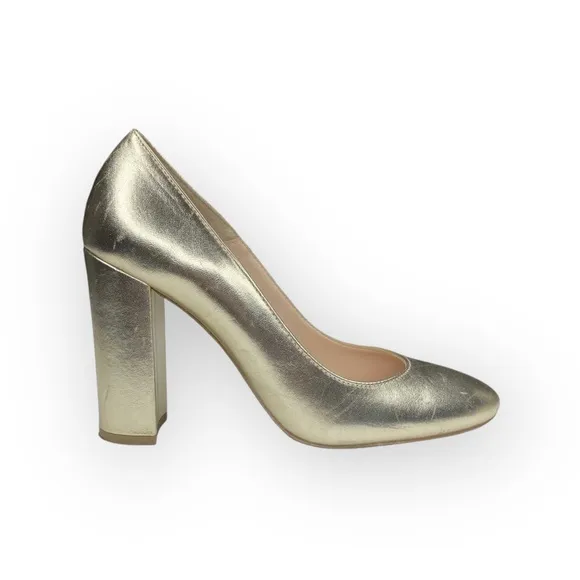 Summit White Mountain ᪥ Aggie Round Chunky Heels Pumps Shoes ᪥ Gold ᪥ 39 8.5M 9M