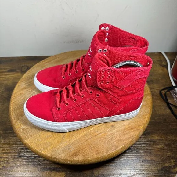 Supra‎ Skytop D Red White High Top Shoes Sneakers Women's Size 8.5