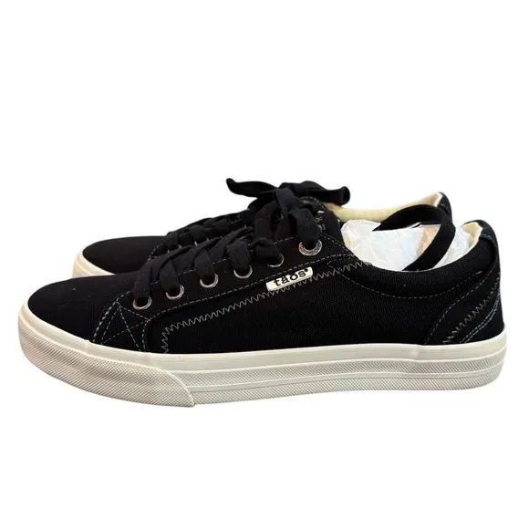 Taos Plim Soul Sneakers Women's US 9 Black White Canvas Lace-up Shoes Comfort