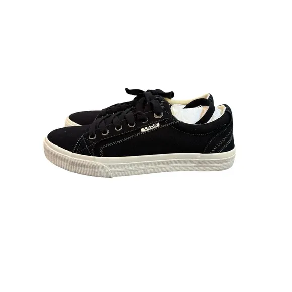 Taos Plim Soul Sneakers Women's US 9 Black White Canvas Lace-up Shoes Comfort