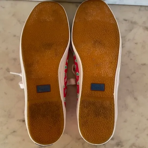 TAYLOR SWIFT KEDS Favorite Things Bows &amp; Cats Print Pink Blue Sneakers 9…
