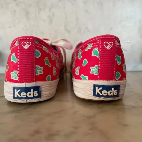 TAYLOR SWIFT KEDS Favorite Things Bows &amp; Cats Print Pink Blue Sneakers 9…