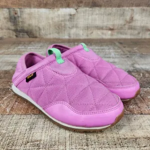 Teva ReEmber Mocassin Youth Girl Sz 1 Pink Outdoor Quilted Slip On Comfort Shoes