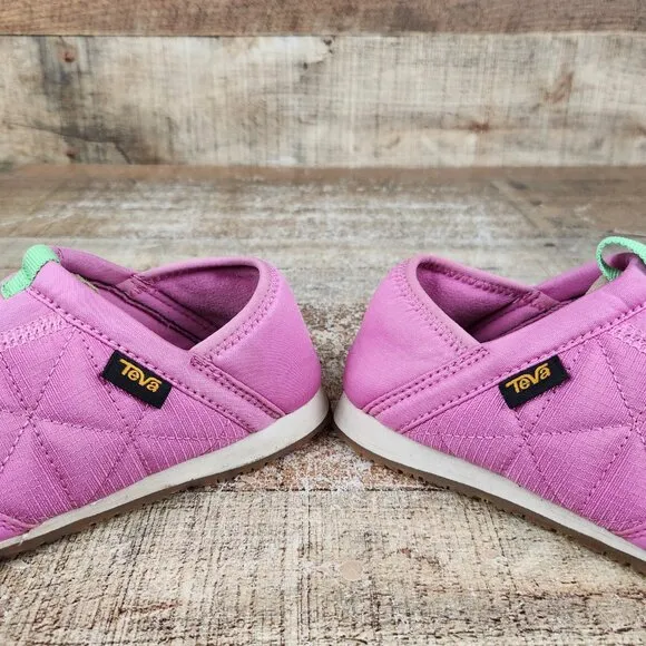Teva ReEmber Mocassin Youth Girl Sz 1 Pink Outdoor Quilted Slip On Comfort Shoes